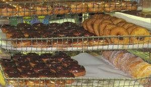 inside of doughnut case